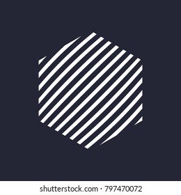 hexagon mark with white lines for fine clothes vector