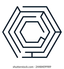 Hexagon maze. Labyrinth vector illustration. 