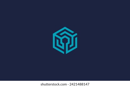 hexagon maze logo icon design vector design template inspiration