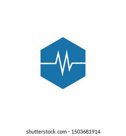 Hexagon medical logo. Healthcare logo or icon - vector