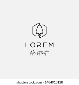 hexagon medical vector logo design icon illustration