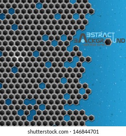 Hexagon metal background.  Vector illustration. Eps 10.
