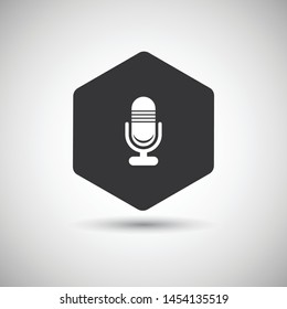 Hexagon microphone icon vector design. Unique vector icon design. 