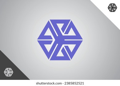 Hexagon modern logotype. Perfect and minimal logo for business related to art, design and creativity industry. Isolated background. Vector eps 10.