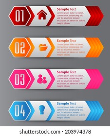 hexagon modern text box template for website and business, icon, numbers.