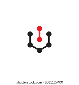 
botón moléculas hexágonas del vector de símbolo simple
