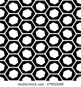 Hexagon in monochrome pattern plaid, seamless vector background.