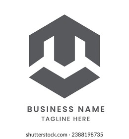 Hexagon-Monogramm-Logo-Vorlage Vektorsymbol