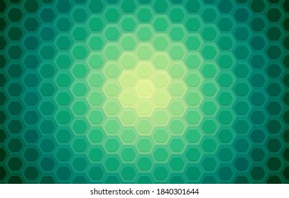 Hexagon mosaic background, abstract green honeycomb vector design.