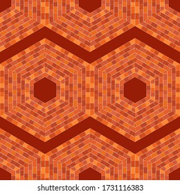 Hexagón. Mosaico de ladrillos. El fondo es impecable. Medios para el dispositivo de paredes y suelos de mampostería. Ilustración vectorial para diseño web o impresión.