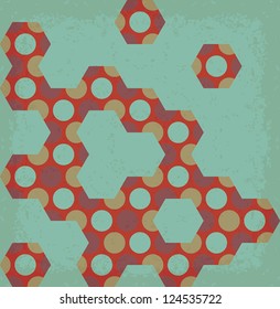 Hexagon Mosaic. Retro Abstract background. Vector illustration EPS 10