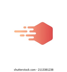 Hexagon with move and fast icon logo vector stock illustration