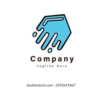 hexagon move speed system logo design template illustration inspiration