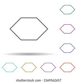 Hexagon multi color icon. Simple thin line, outline vector of geometric figures icons for ui and ux, website or mobile application