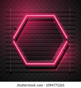 Hexagon neon banner