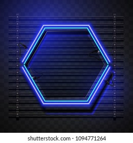 Hexagon neon banner