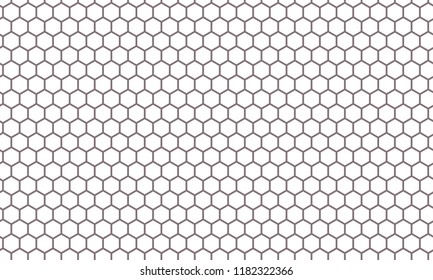 Hexagon net pattern vector background. Hexagonal seamless grid texture