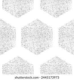 Hexagon with noise or grain effect seamless pattern. Honeycomb grid texture and geometric hive hexagonal honeycombs.Vector Wallpaper design,abstract background,textile,print