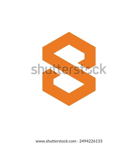 Hexagon Number 8 Eight logo design vector template