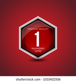 a hexagon number badge with a touch of strong effect and color is perfect for your design