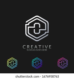 Design der Vektorillustration des Logos Hexagon O Lettter für Technologieunternehmen und mehr Marken