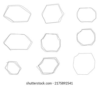 hexagon octogon scribble hand drawn line art