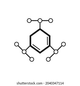 a hexagon on which a number of circles are attached
