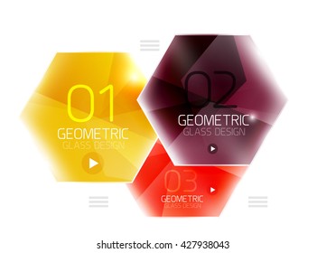 Hexagon option infographics. Vector universal design template