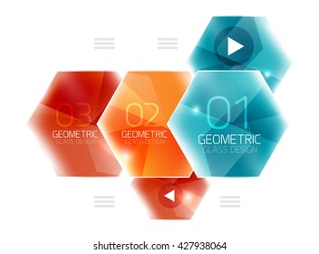 Hexagon option infographics. Vector universal design template