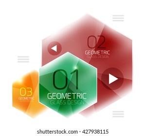 Hexagon option infographics. Vector universal design template