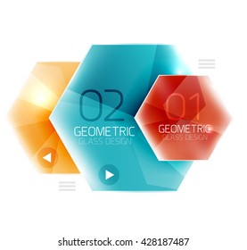 infografías de la opción del hexágono. Plantilla de diseño universal del vector