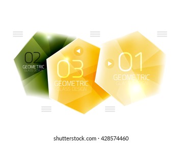 Hexagon option infographics. Vector universal design template