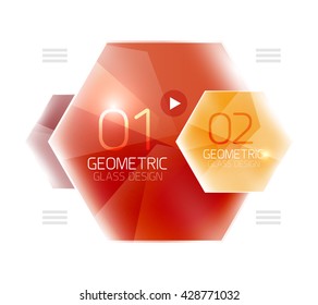 Hexagon option infographics. Vector universal design template