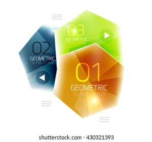 Hexagon option infographics. Vector universal design template