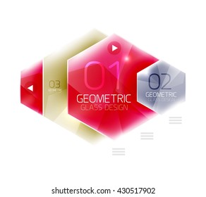 Hexagon option infographics. Vector universal design template