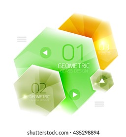 Hexagon option infographics. Vector universal design template