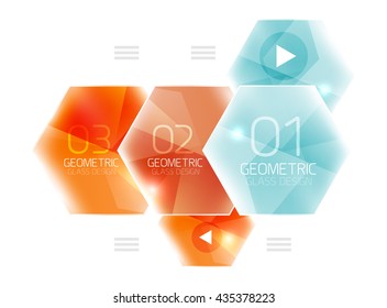 Hexagon option infographics. Vector universal design template