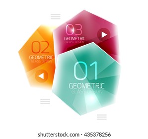 Hexagon option infographics. Vector universal design template