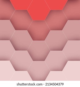 hexagon in order of red There are 5 levels and 5 pieces.