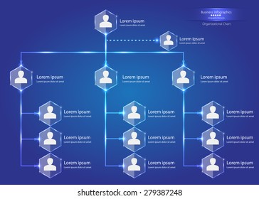 Hexagon Organizational Chart Info Graphic Business Stock Vector ...