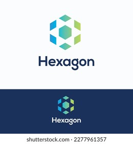 Hexagon ornament 3D logotype. Service  3D  kaleidoscope template svg