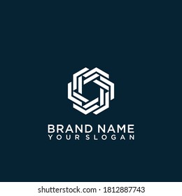 Hexagon ornament logo vector template designs