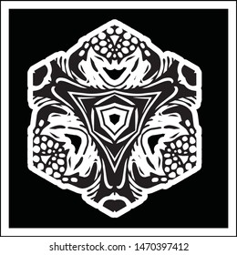 hexagon ornamental flower ancient like mandala, vector pattern