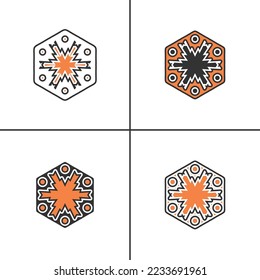 Vector de diseño geométrico ornamental de hexágono