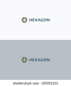 Hexagon overprint ornament frame logo