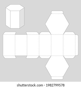 Hexagon Paper Box Graphic Template