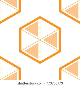 hexagon patern yellow bee cell