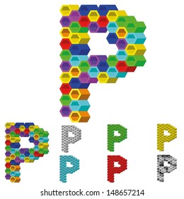 Hexagon Pattern 3D Vector Alphabet