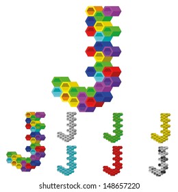 Hexagon Pattern 3D Vector Alphabet
