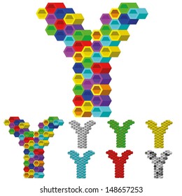 Hexagon Pattern 3D Vector Alphabet